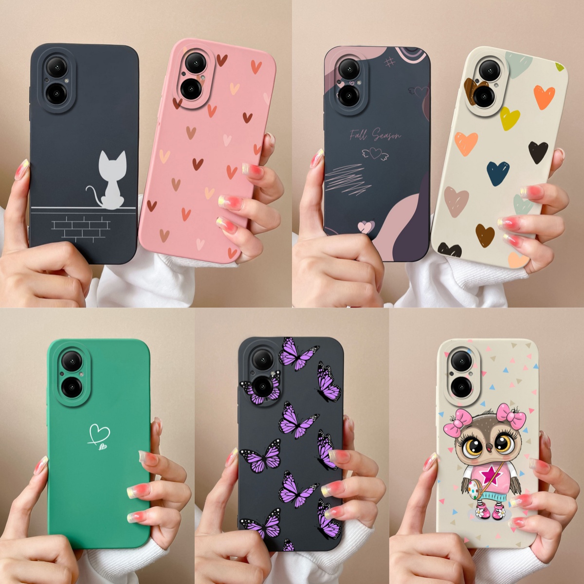 Realme C67 - Realme C67 전화 케이스 재미있는 나비